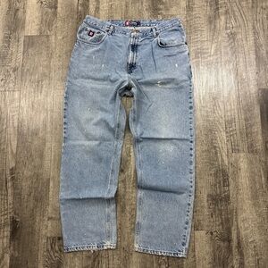 Vintage Y2K Chaps Ralph Lauren Distressed Paint Splatter Grunge Jeans